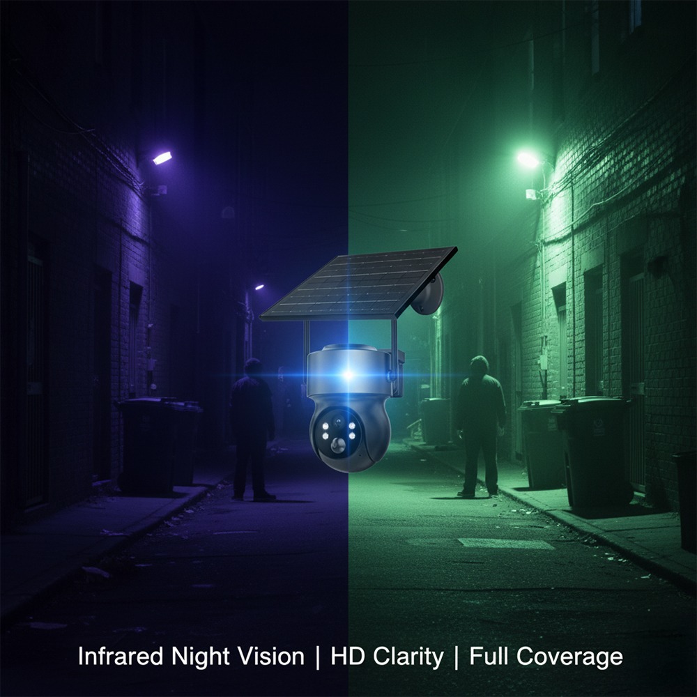 XT30 Pro showing alleyway with split view of dark scene and bright infrared night vision
