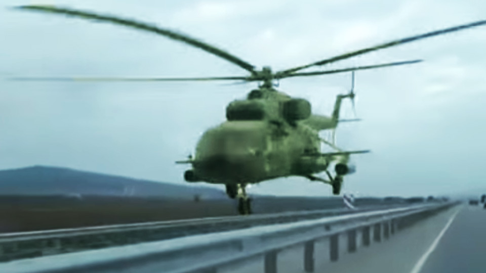 Russian Dash Cam Video Shows Helicopter Buzzing Highway